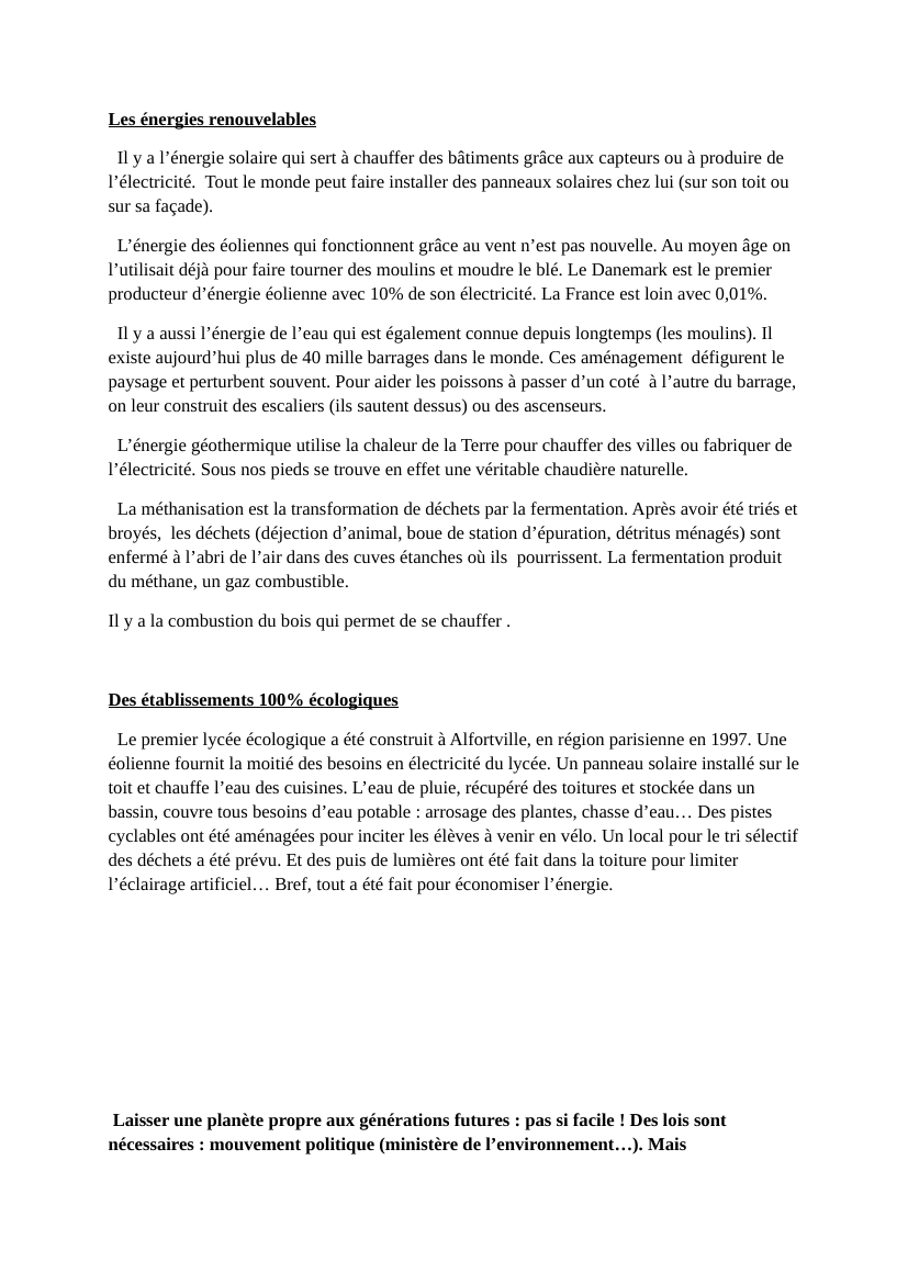 Prévisualisation du document Environnement : Les énergies renouvelables