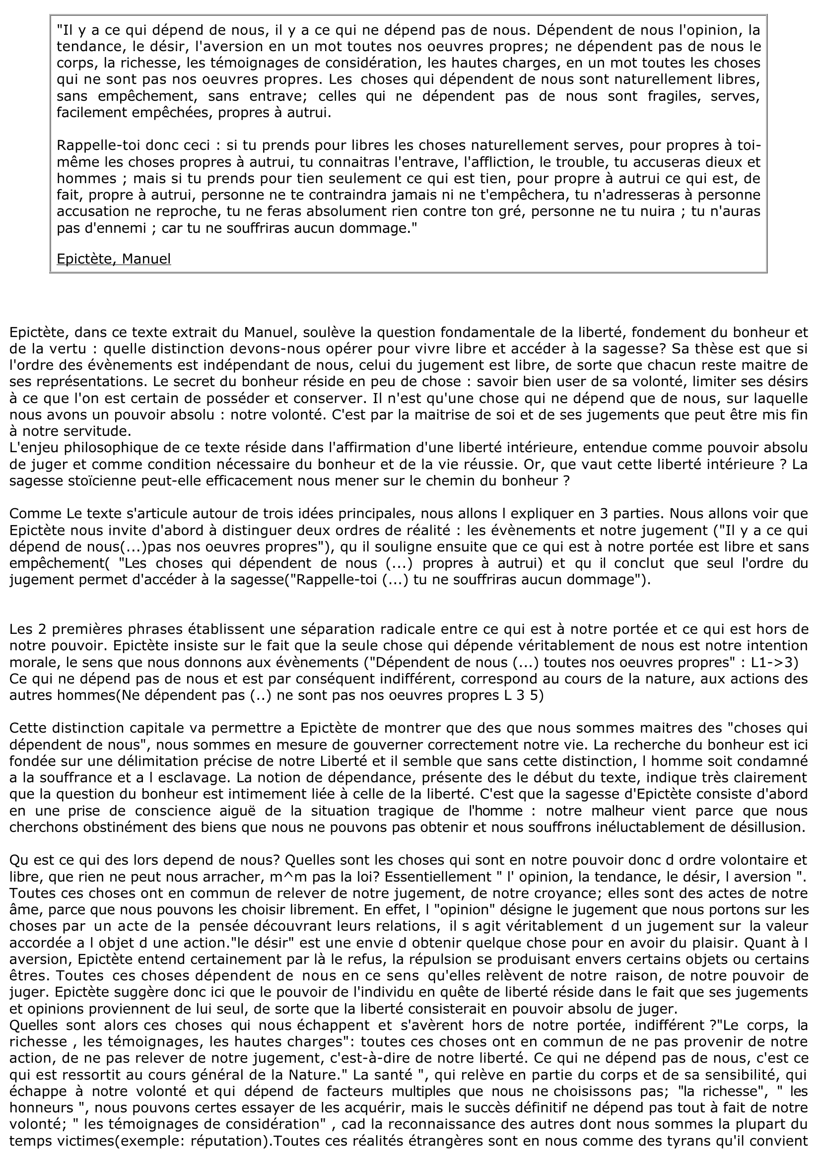 Prévisualisation du document Epictète: Comment être heureux ?