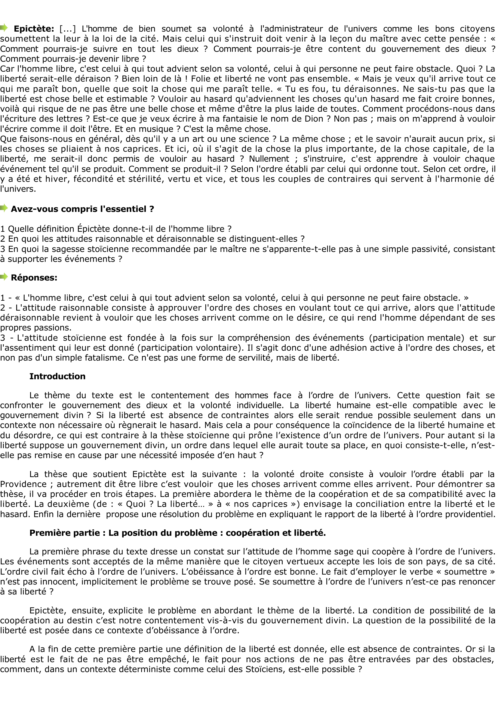 Prévisualisation du document Épictète: Faut-il raisonner pour 

être libre ?