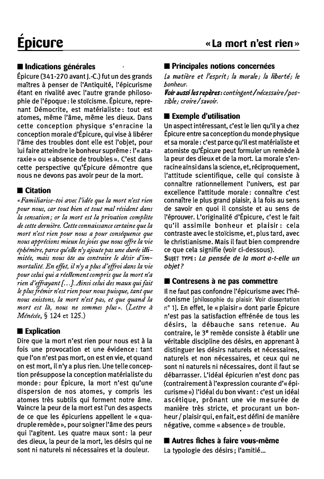 Prévisualisation du document ,

Epicure

■ Indications générales

Épicure (341-270 avantJ.-C.) fut un des grands
maîtres à penser de !'Antiquité, l'épicurisme
étant en...