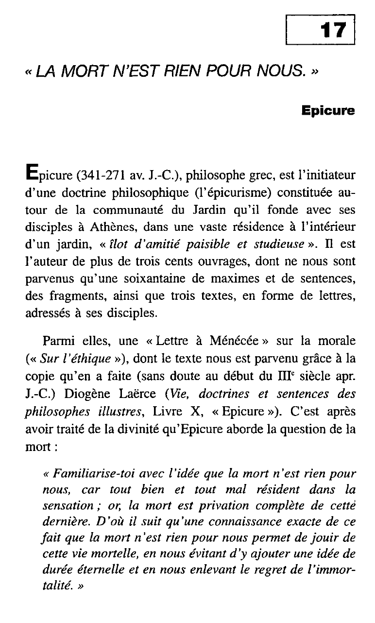 Prévisualisation du document Épicure, « La mort n'est rien »