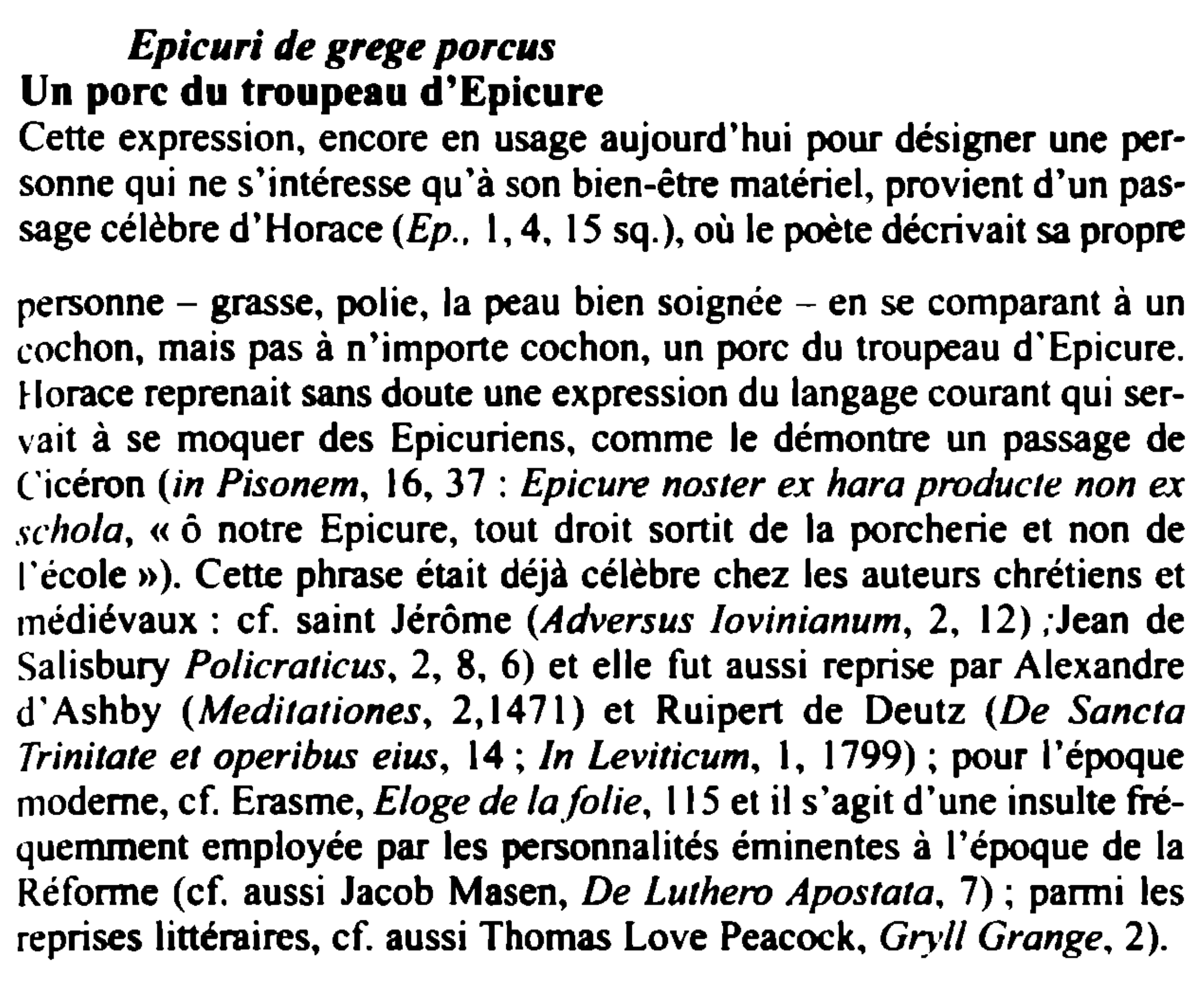 Prévisualisation du document Epicuri de grege porcus