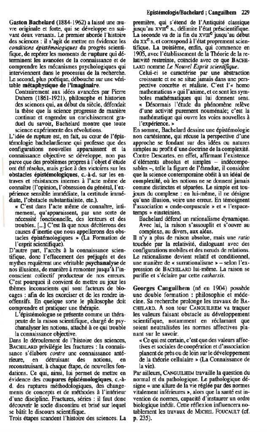 Prévisualisation du document EpistémologidBachdard ; CIJICUÜffm 229
Gaston Bachelard (1884-1962) a laissé une œu- ~ . qui s'étend de !'Antiquité classique
vre originale...