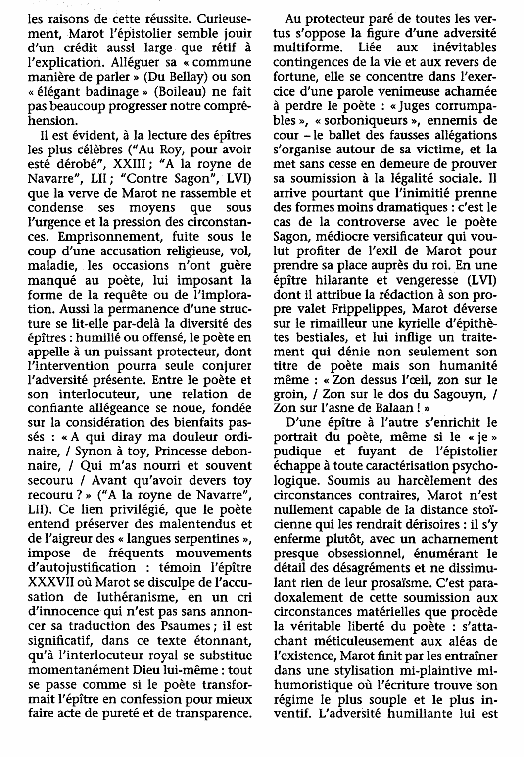 Prévisualisation du document Épîtres de Clément Marot (résume et analyse complète)