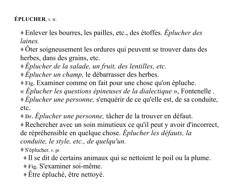 Prévisualisation du document ÉPLUCHER, v.