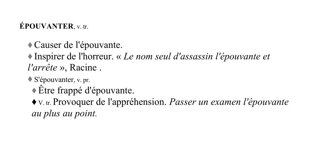 Prévisualisation du document ÉPOUVANTER, v.