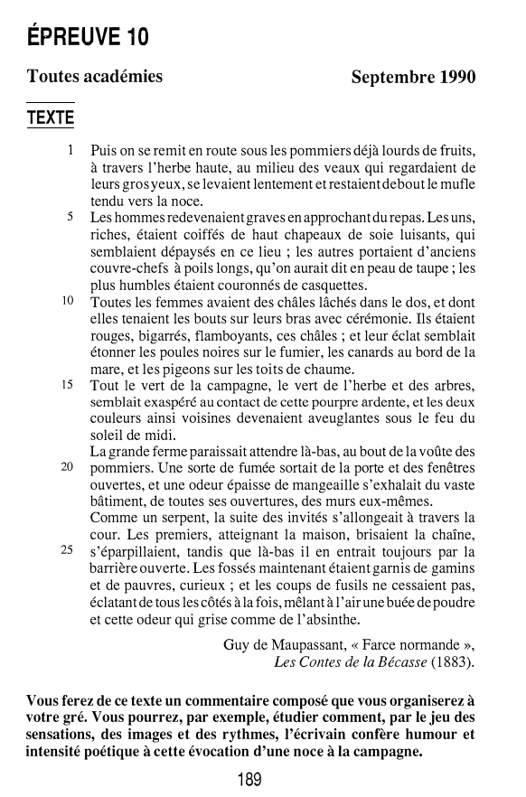 Prévisualisation du document ÉPREUVE10

Toutes académies

TEXTE

5

10

15

20

25

Septembre 1990

Puis on se remit en route sous les pommiers...