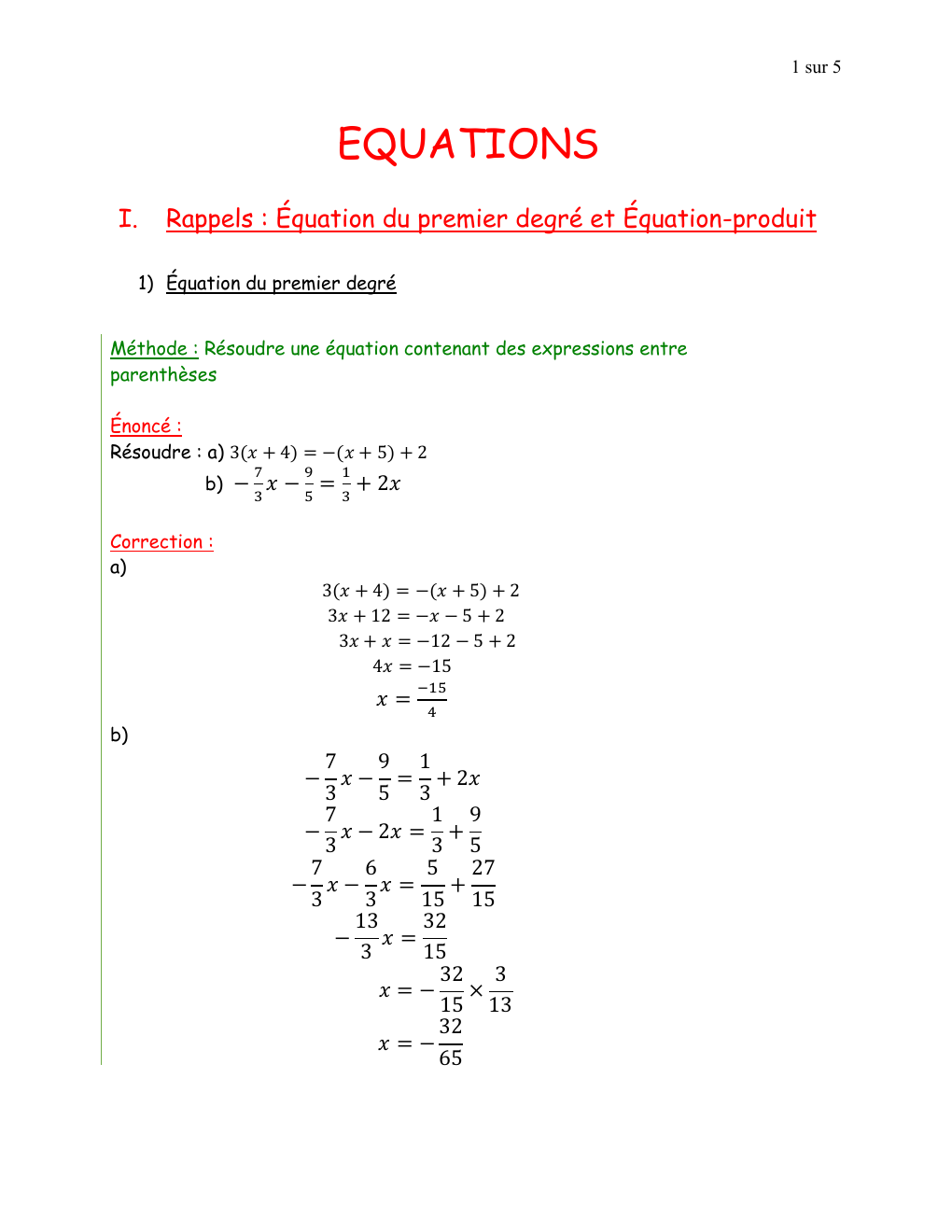 Prévisualisation du document Equation Correction