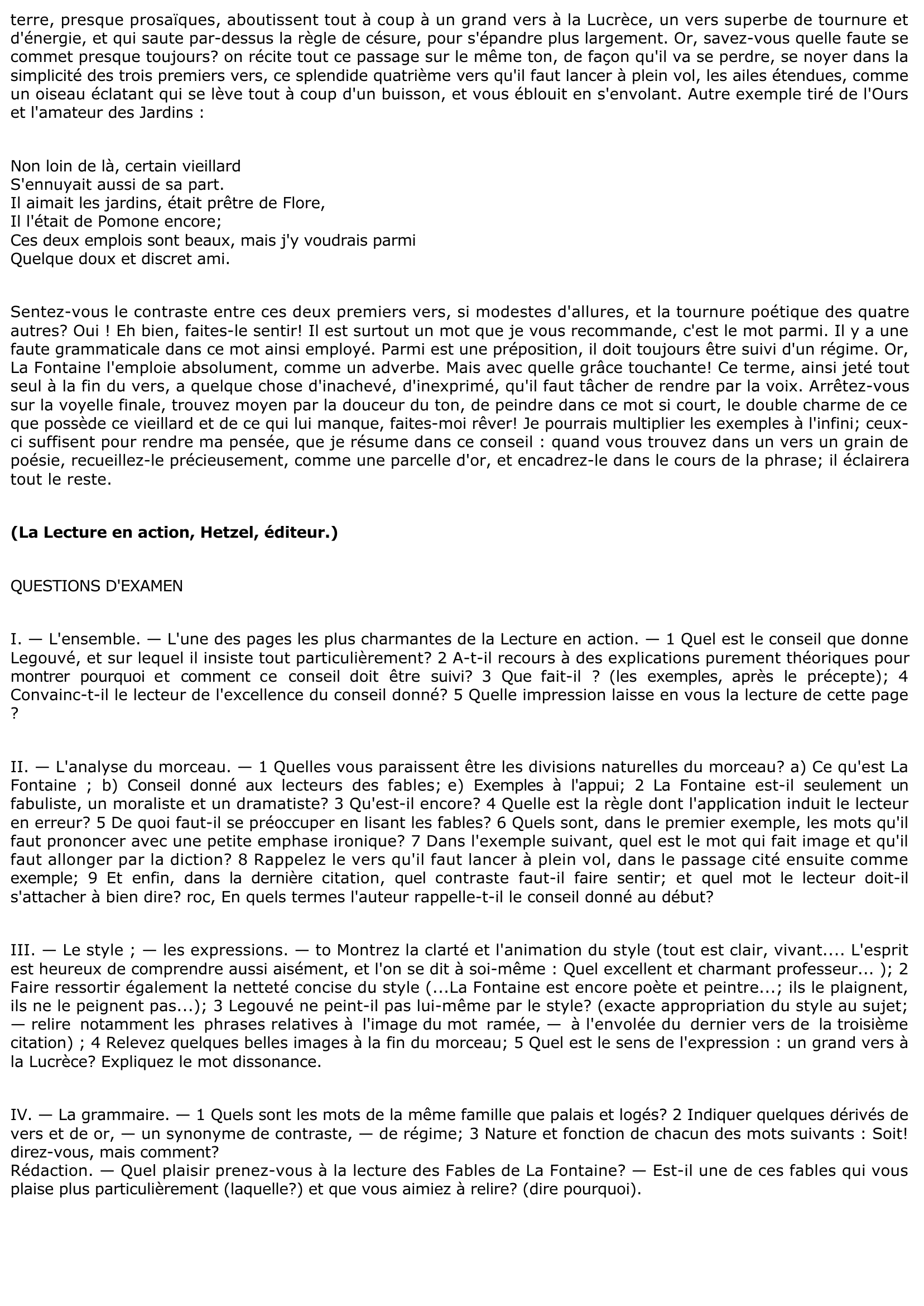 Prévisualisation du document ERNEST LEGOUVÉ (1807-1895). Comment il faut lire les fables de La Fontaine...