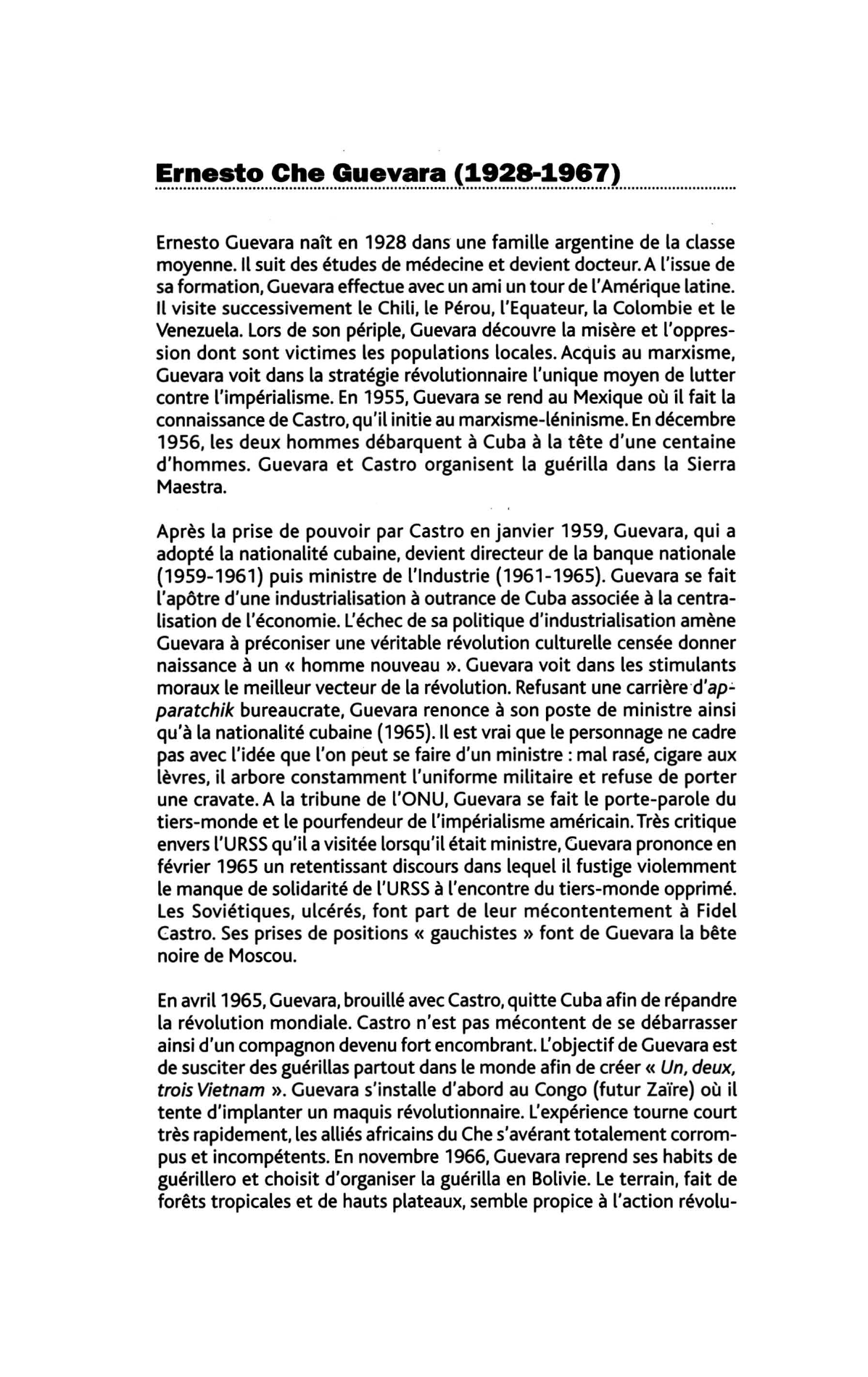 Prévisualisation du document Ernesto Guevara