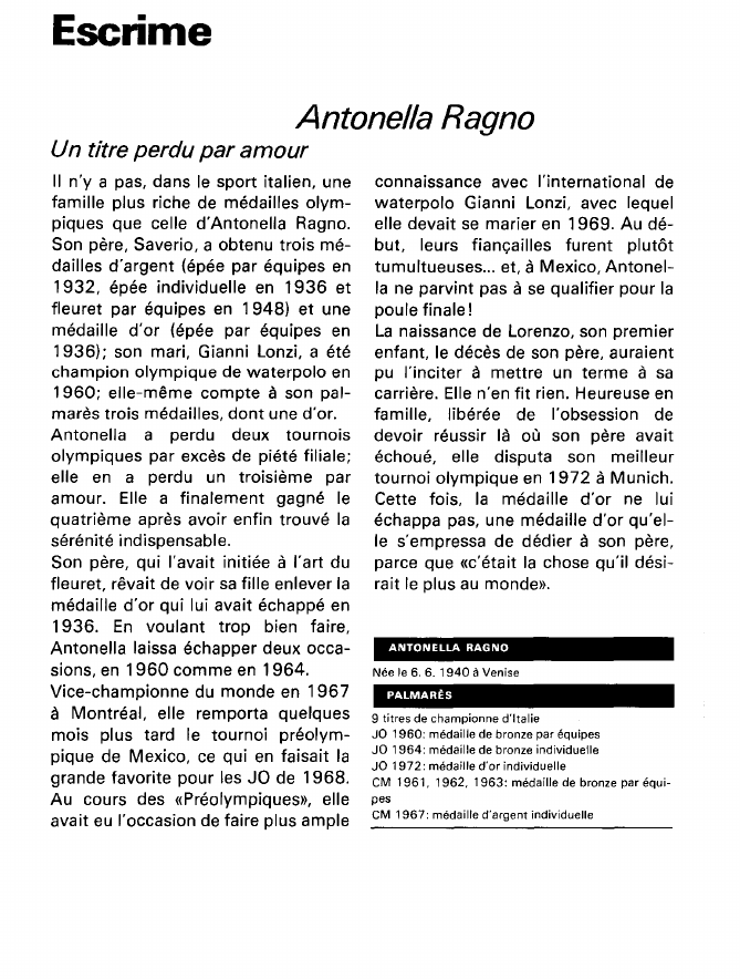 Prévisualisation du document Escrime:Antonella Ragno (sport).