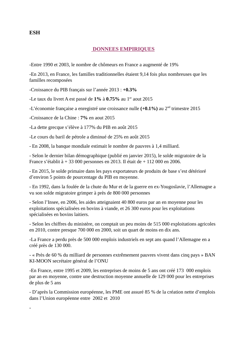 Prévisualisation du document ESH DONNEES EMPIRIQUES-Entre 1990