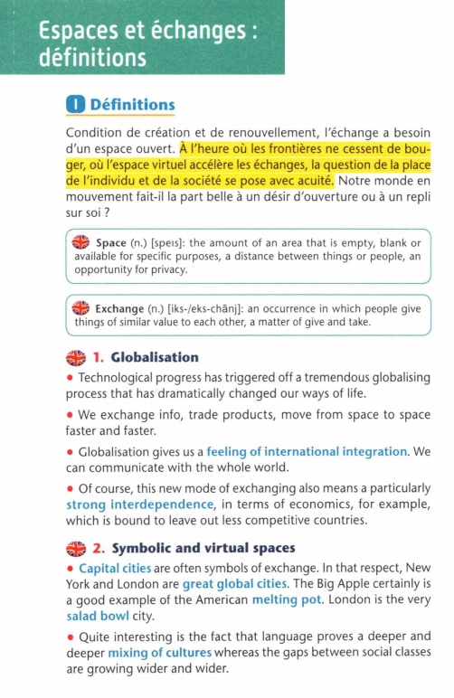 Prévisualisation du document Espaces et échanges :
définitions
0

Définitions

Condition de création et de renouvellement, l'échange a besoin
d'un espace ouvert. À...