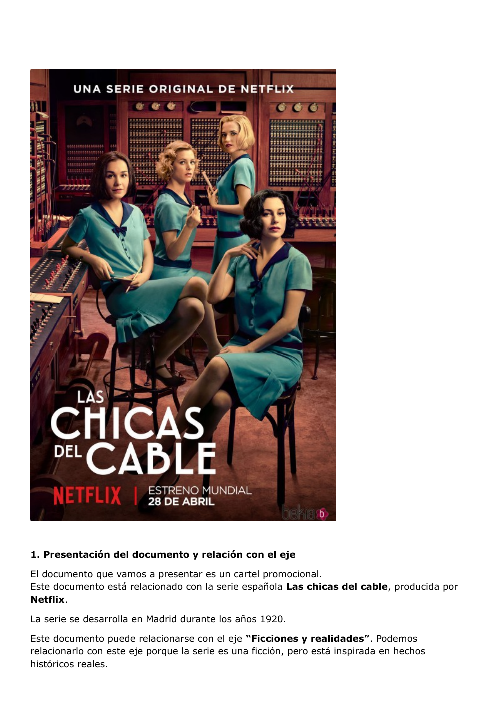 Prévisualisation du document Espagnol oral bac: Presentación del documento y relación con el eje