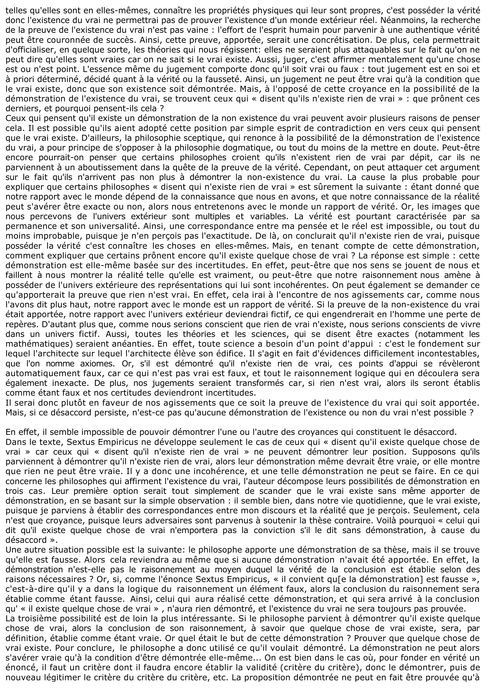 Prévisualisation du document Esquisses Pyrhoniennes, Livre II, Paragraphes 85-87 (commentaire)