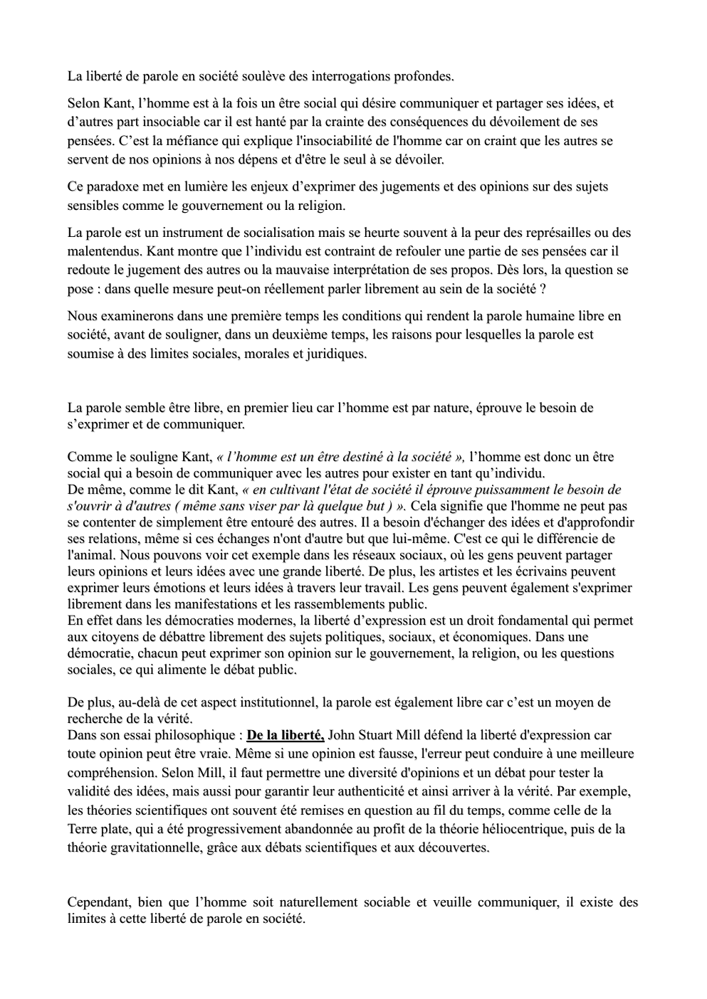 Prévisualisation du document Essai Philosophique - La liberté de la parole dans la société ( Kant )