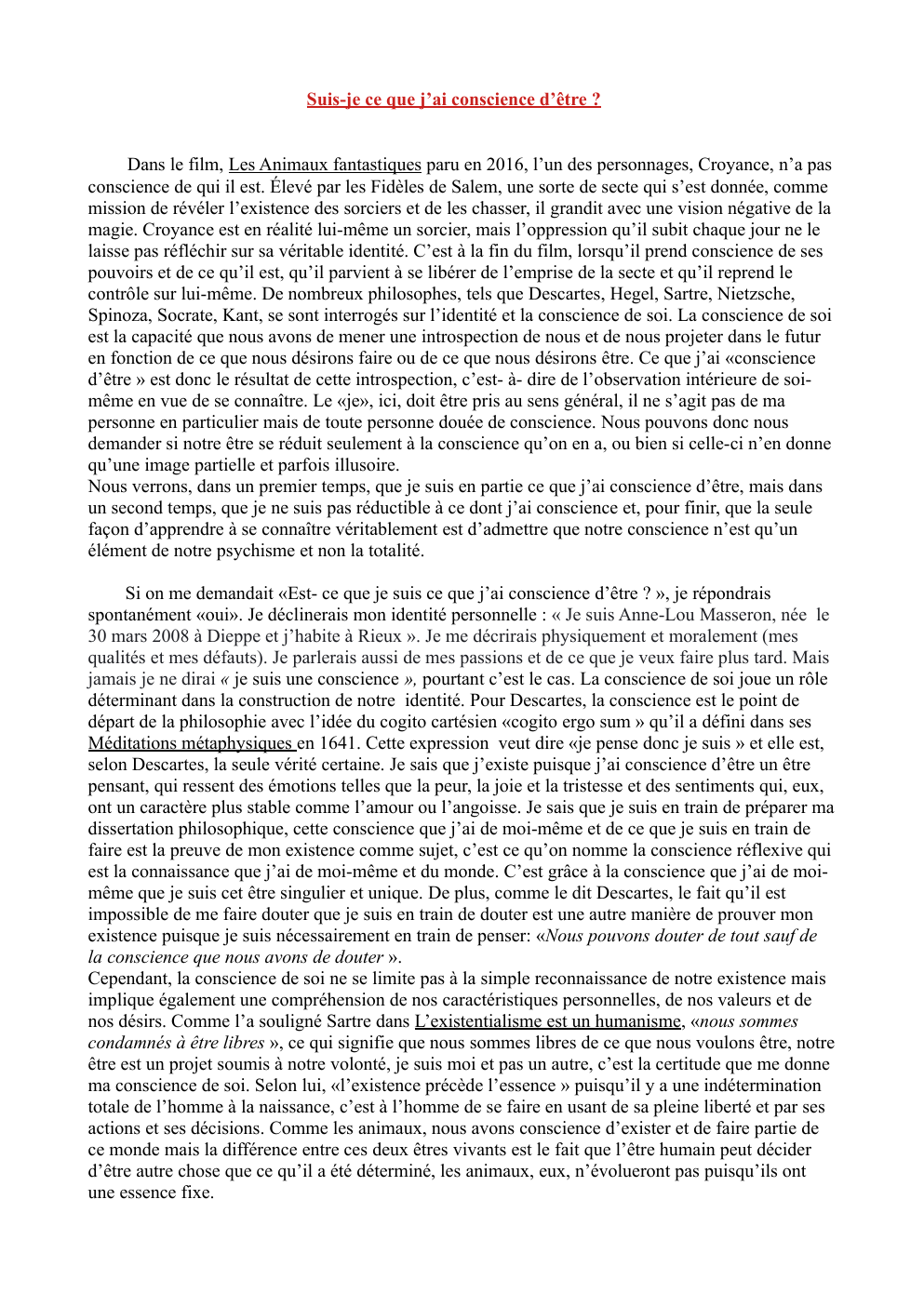 Prévisualisation du document Est ce que j'ai conscience d'être ce que je suis ?