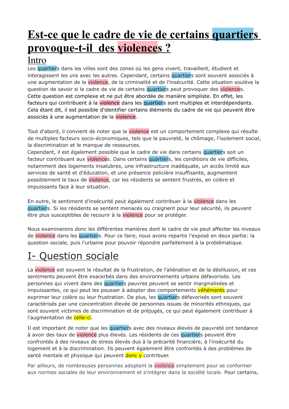 Prévisualisation du document Est-ce que le cadre de vie de certains quartiers provoque-t-il  des violences ? exposé EMC