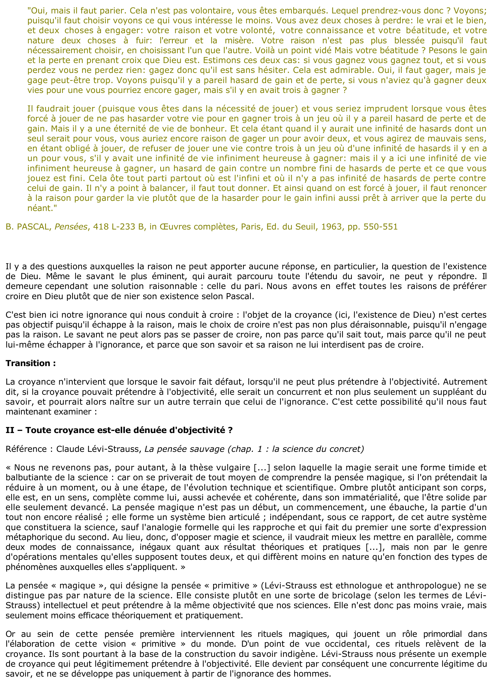 Prévisualisation du document Est-ce seulement l'ignorance qui explique la croyance	?