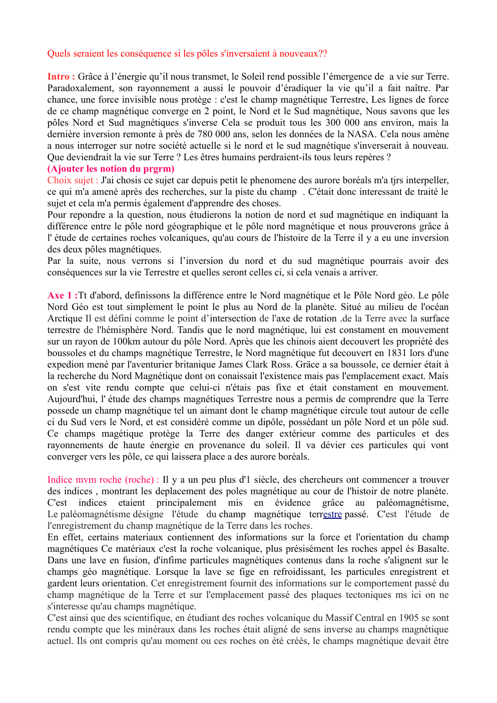 Prévisualisation du document Et si les pôles magnétiques s'inversaient a nouveau