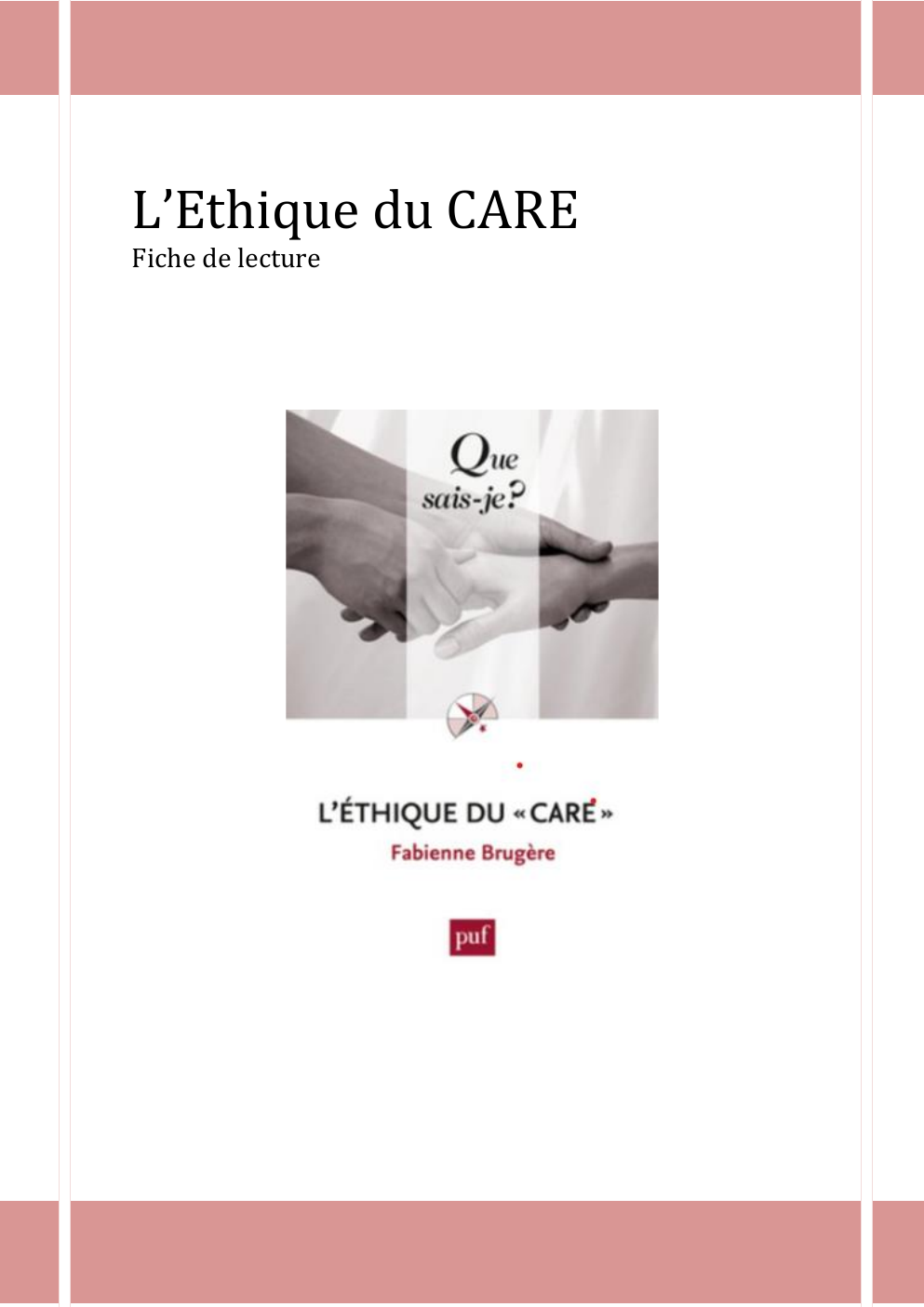 Prévisualisation du document éthique du care - Fabienne Brugère