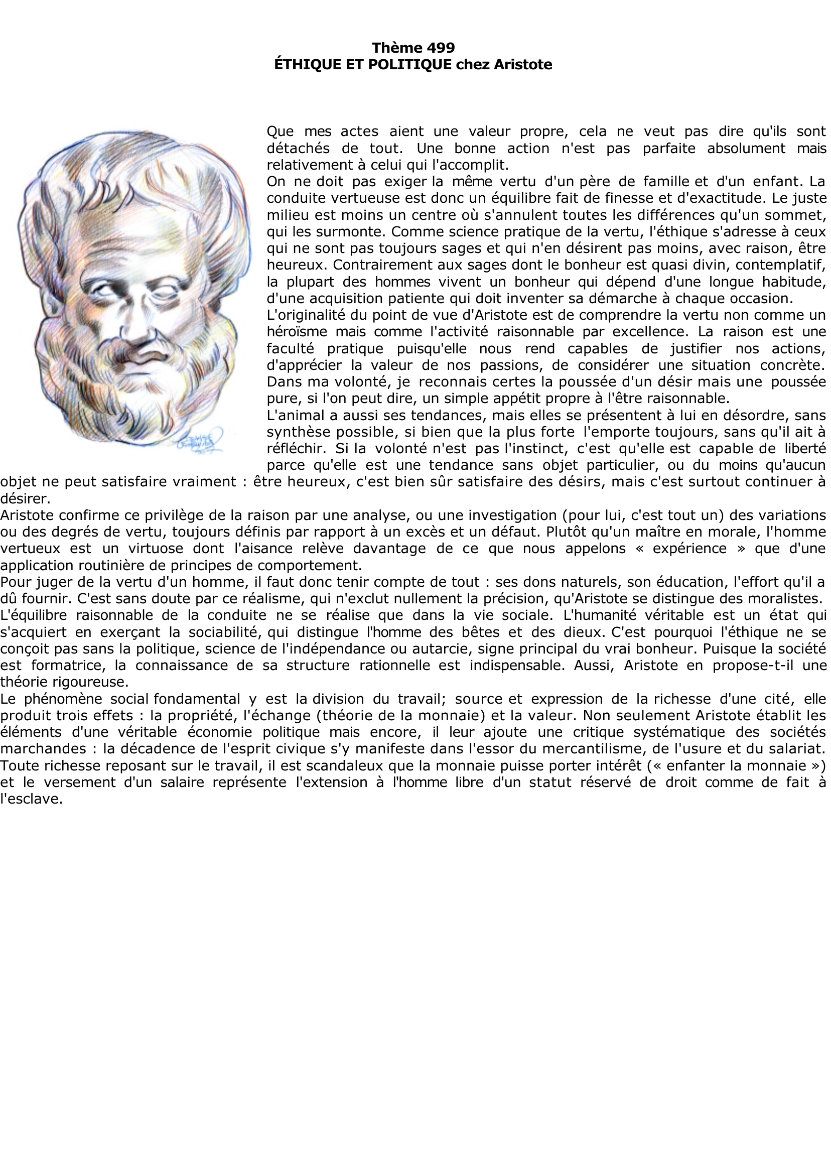 Prévisualisation du document ÉTHIQUE ET POLITIQUE chez Aristote