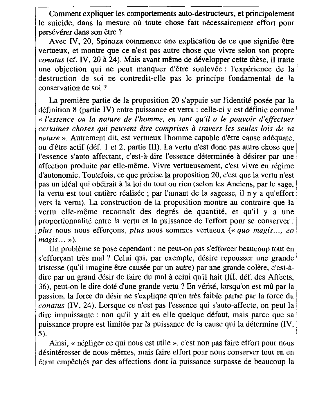 Prévisualisation du document Éthique, IV, proposition 20, démonstration et scolie. Aristote