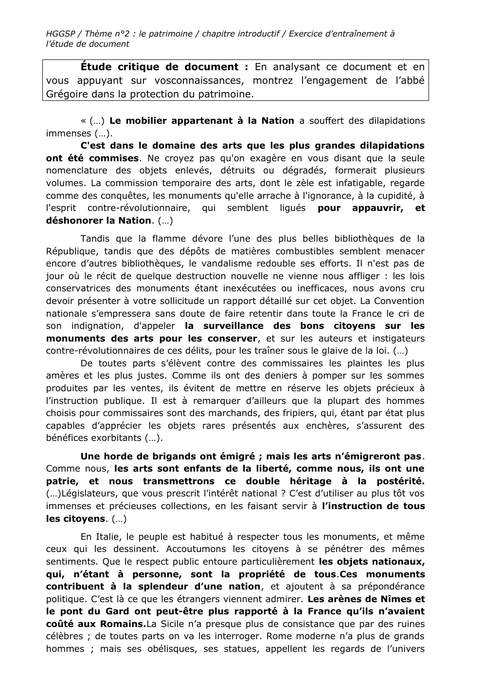 Prévisualisation du document Étude de document Abbé Grégoire