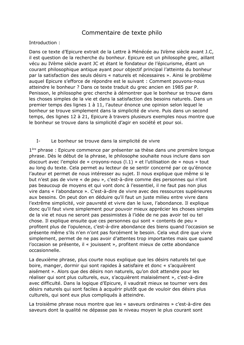 Prévisualisation du document étude de document philo: texte d’Epicure extrait de la Lettre à Ménécée