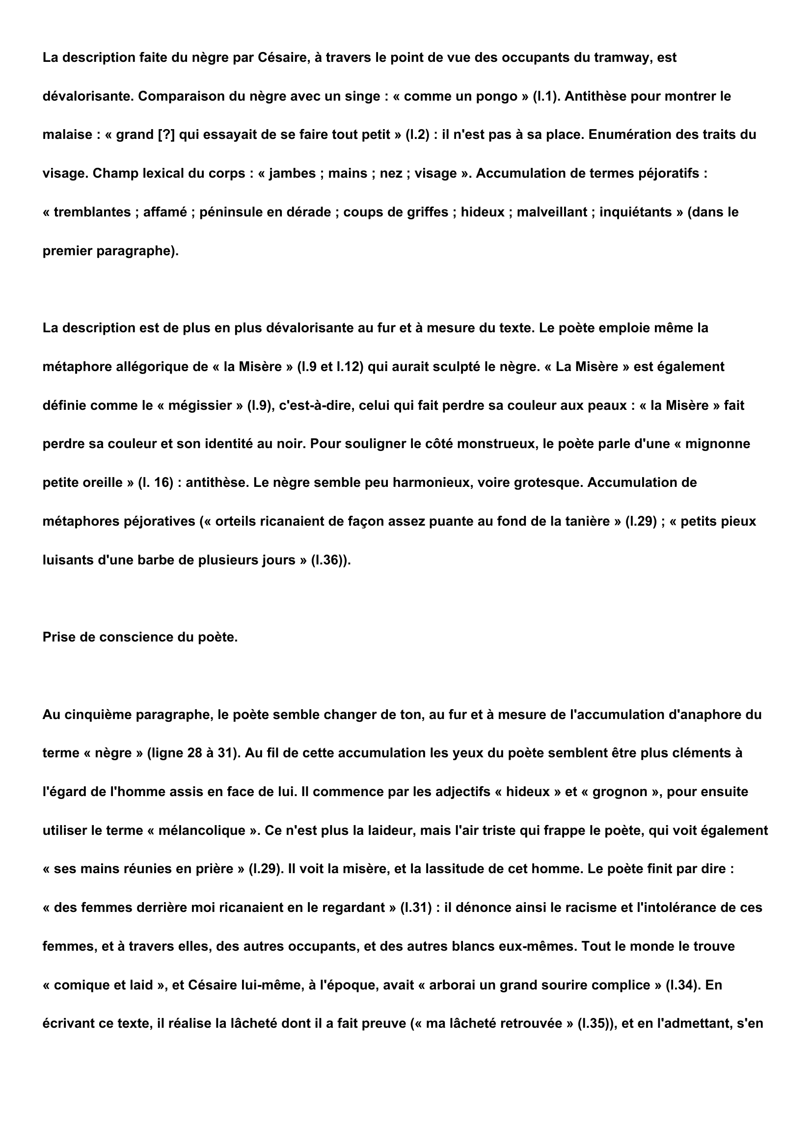 Prévisualisation du document Etude de l'extrait du "Tramway" d'Aimé Césaire