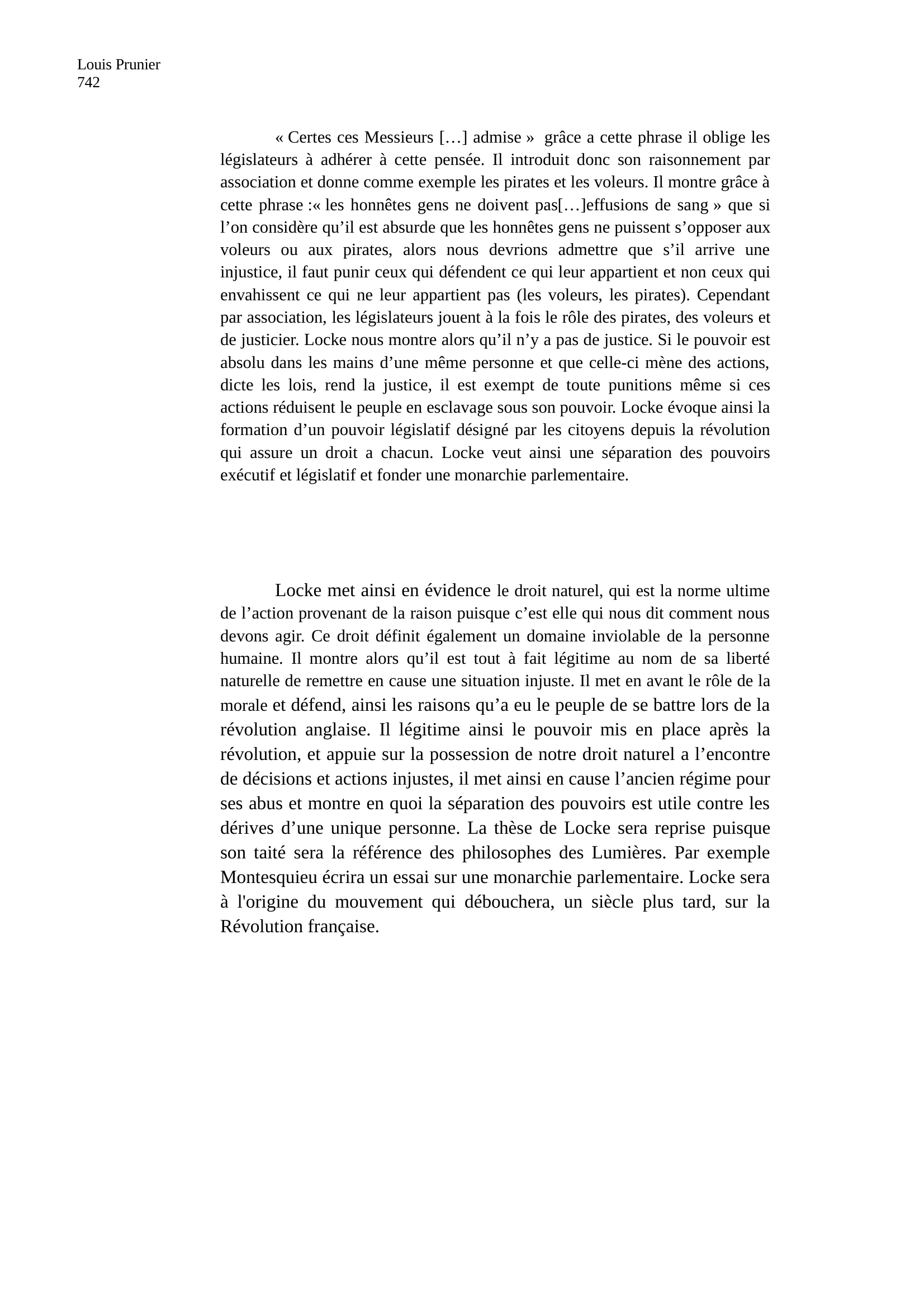 Prévisualisation du document Étude de texte de John Locke « Second traité du gouvernement civil »
