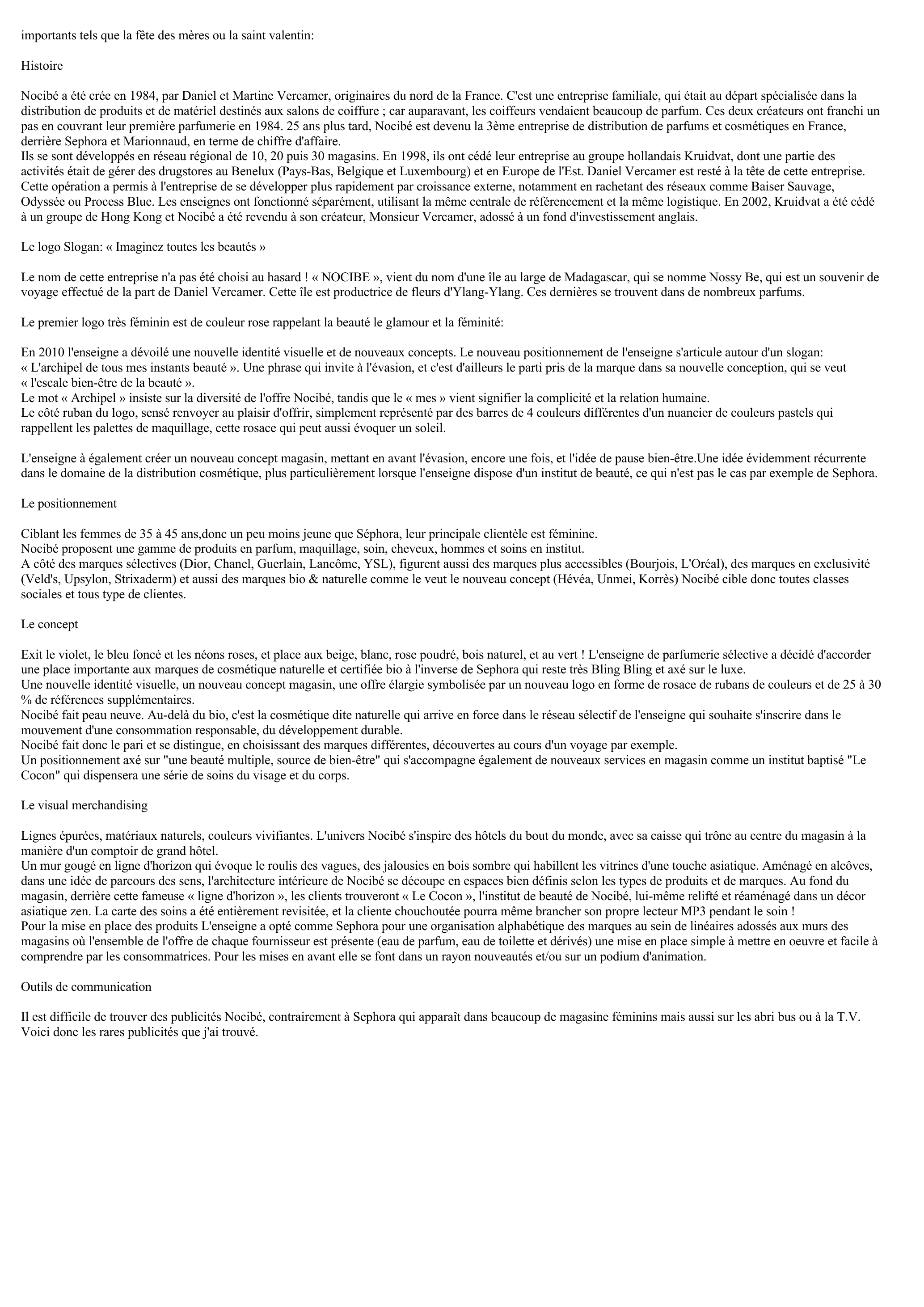 Prévisualisation du document ETUDE DES ENSEIGNES SEPHORA; NOCIBE