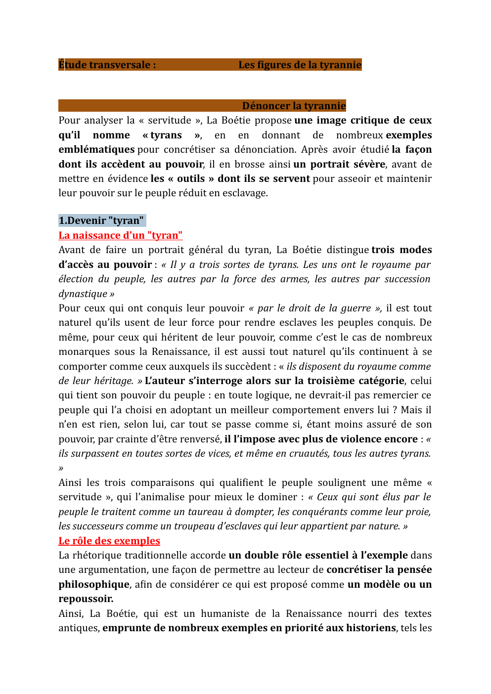 Prévisualisation du document Etude des figures de la tyrannie DSV