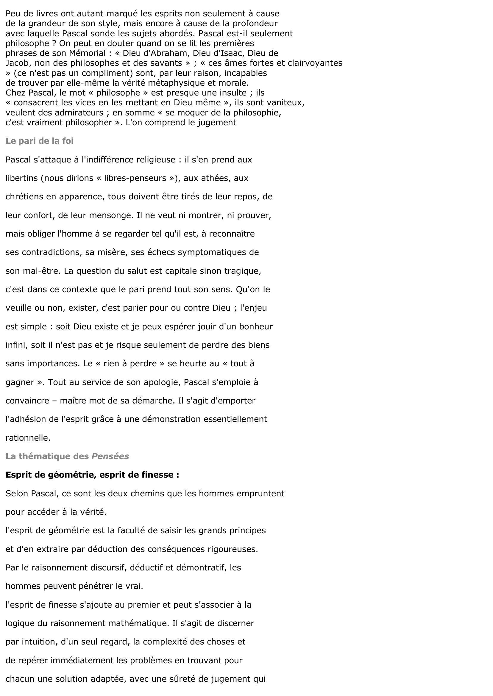 Prévisualisation du document Étude des pensées de Pascal.
