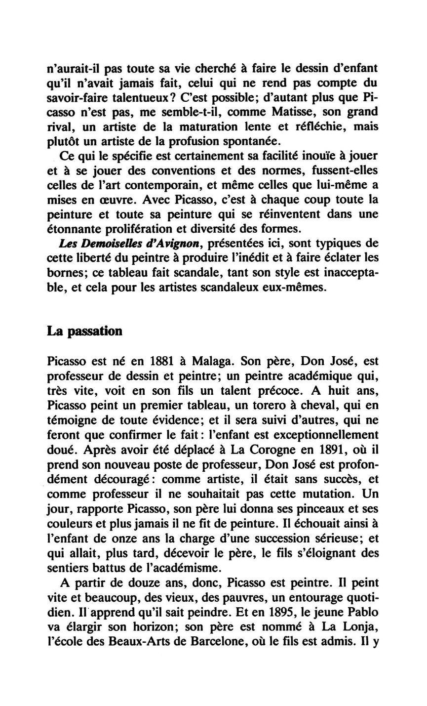 Prévisualisation du document Etude du tableau de PICASSO (Pablo): Les Demoiselles d'Avignon