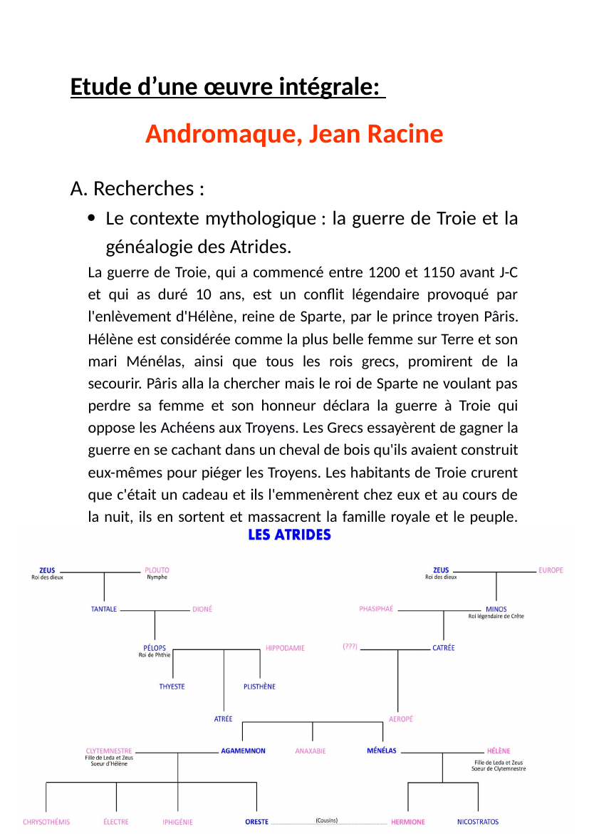 Prévisualisation du document Etude d’une œuvre intégrale:  Andromaque, Jean Racine