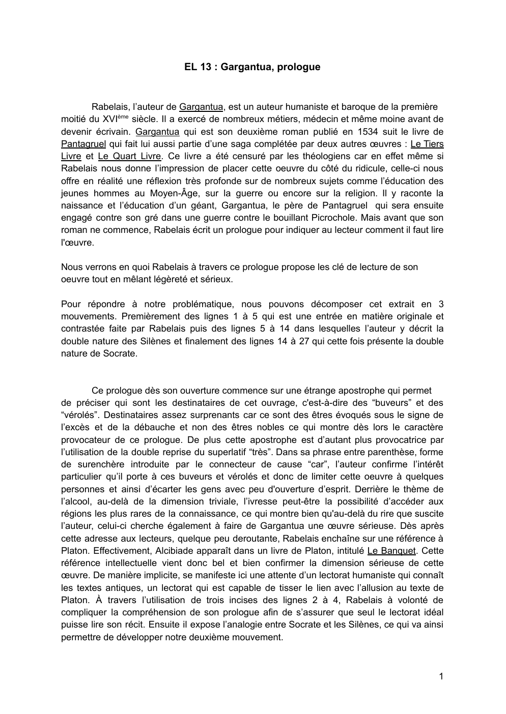 Prévisualisation du document Etude Lineaire Gargantua, prologue