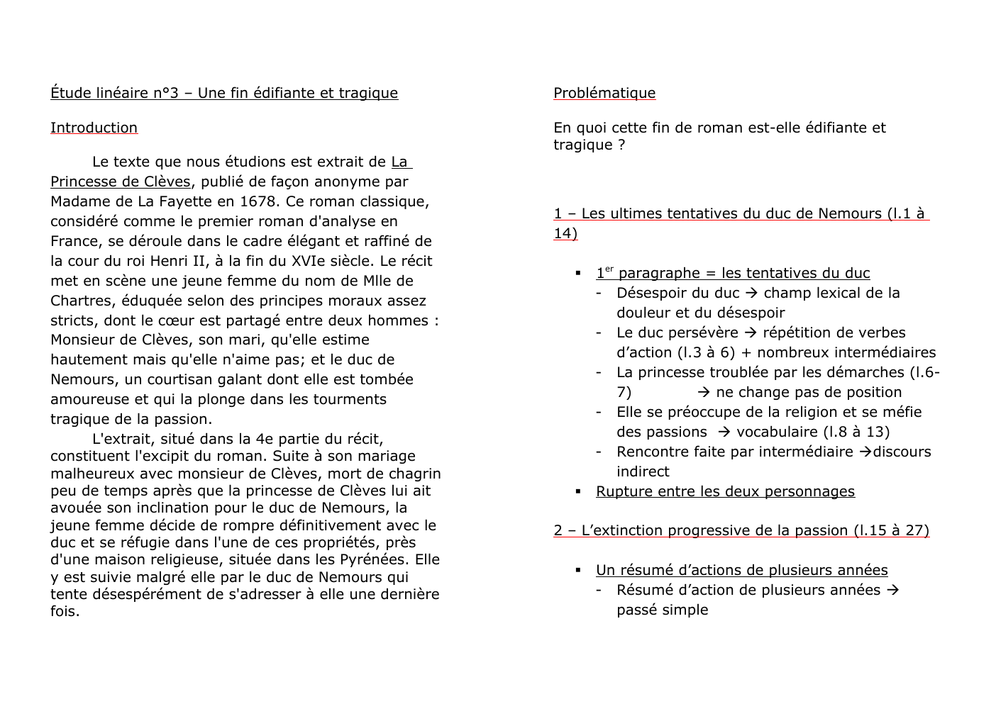 Prévisualisation du document Étude linéaire n°3 – Une fin édifiante et tragique Princesse de Clèves de Madame de La Fayette
