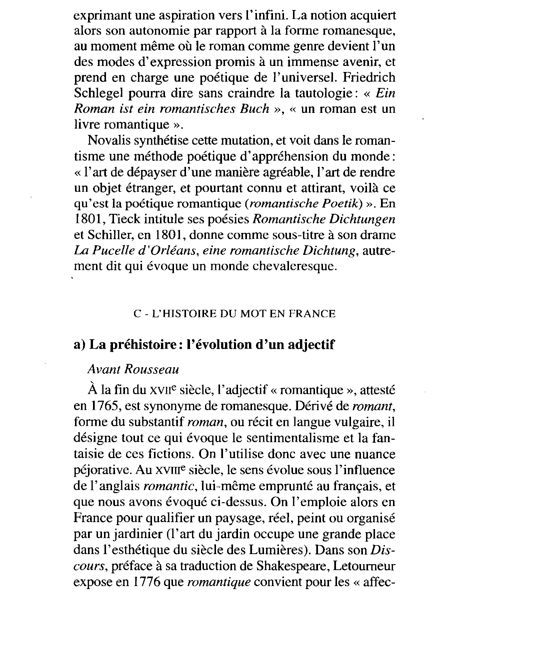 Prévisualisation du document ÉTYMOLOGIE ET DÉFINITION DU MOT: LE ROPMANTISME