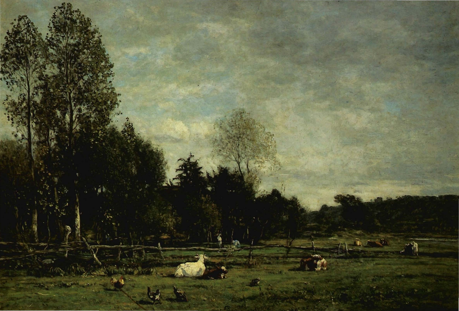 Prévisualisation du document Eugène BOUDIN:
PAYSAGE AUX ENVIRONS D'HONFLEUR.