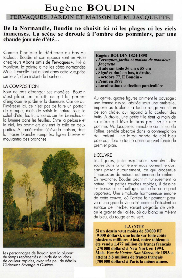 Prévisualisation du document Eugène BOUDIN:FERVAQUES, JARDIN ET MAISON DE M.