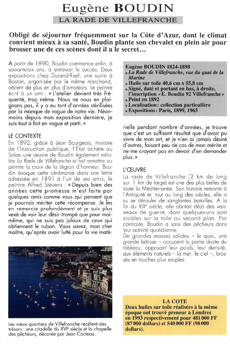 Prévisualisation du document Eugène BOUDIN:LA RADE DE VILLEFRANCHE.