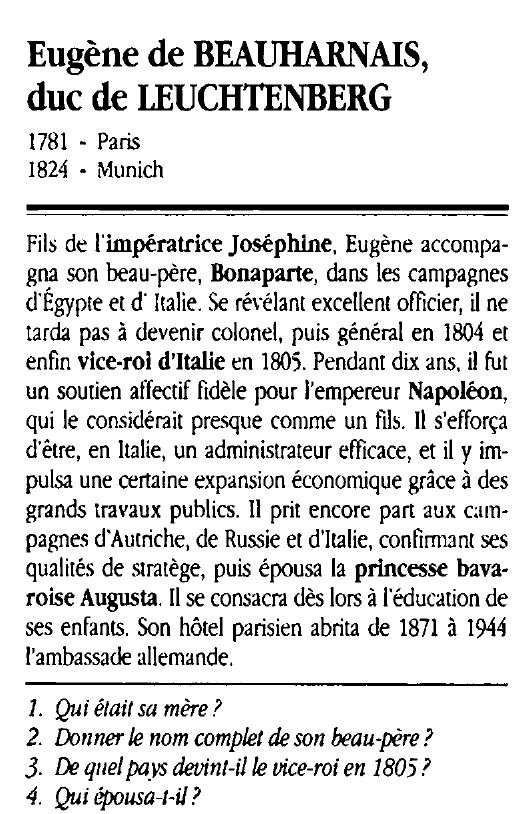 Prévisualisation du document Eugène de BEAUHARNAIS, duc de LEUCHTENBERG
