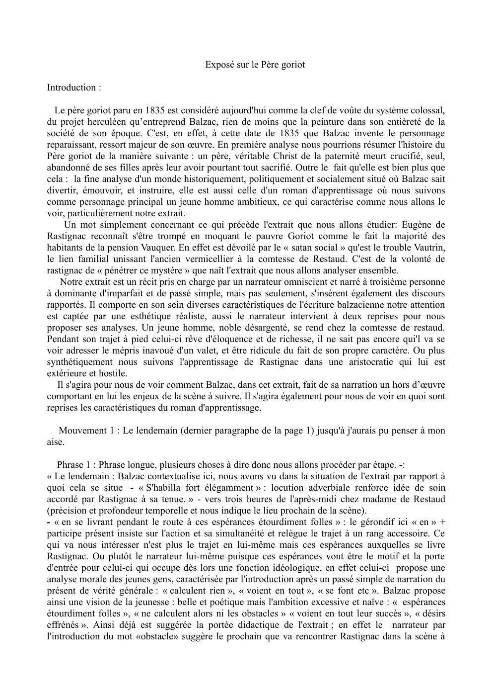 Prévisualisation du document Eugène de Rastignac vers la comtesse de Restaud Exposé sur le Père goriot