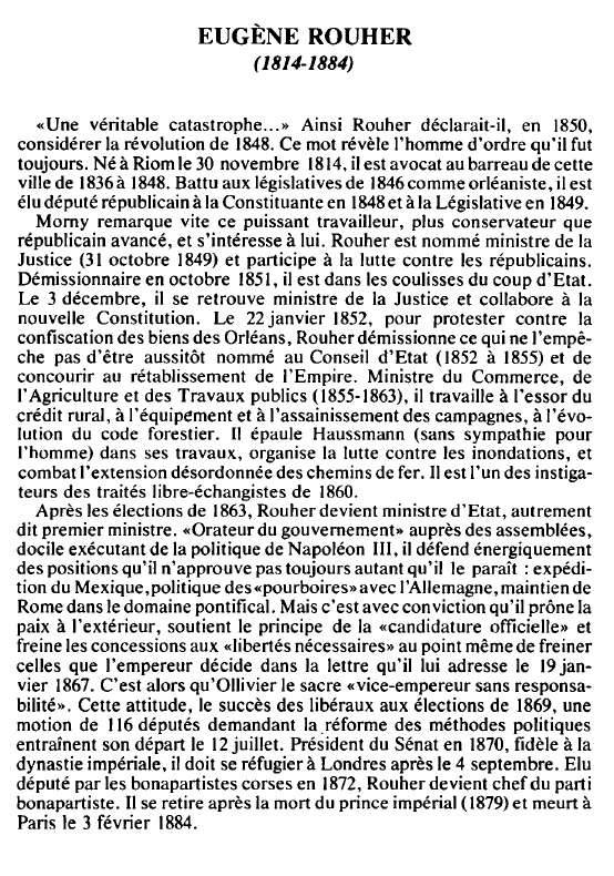 Prévisualisation du document EUGÈNE ROUHER(1814-1884) - BIOGRAPHIE