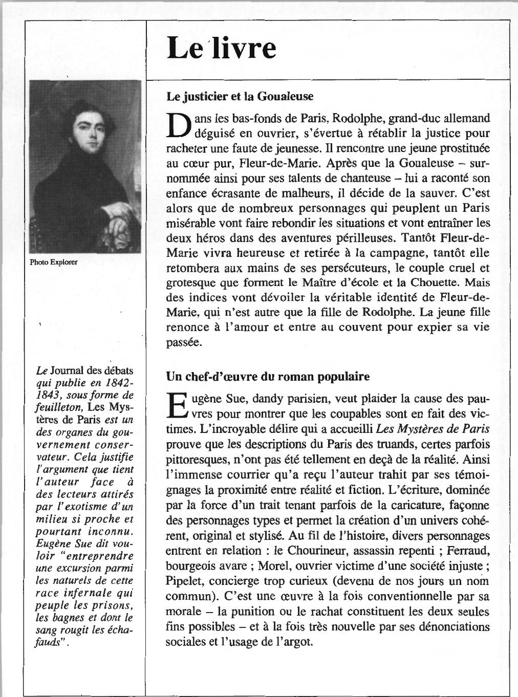 Prévisualisation du document Eugène SUE : Les Mystères de Paris