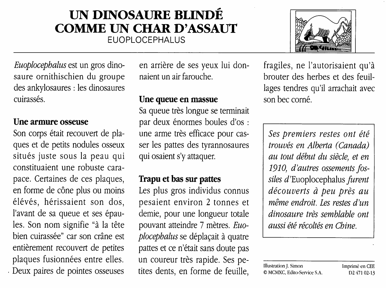 Prévisualisation du document EUOPLOCEPHALUS