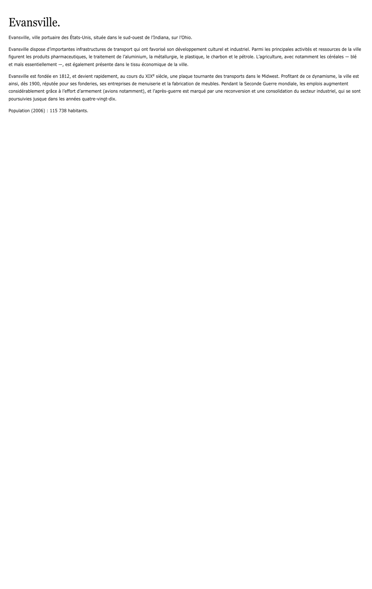 Prévisualisation du document Evansville.