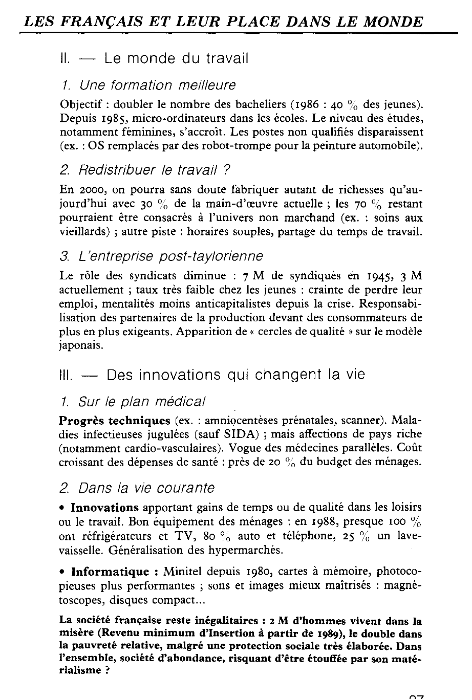 Prévisualisation du document EVOLUTION ACTUELLE DES FRANÇAIS