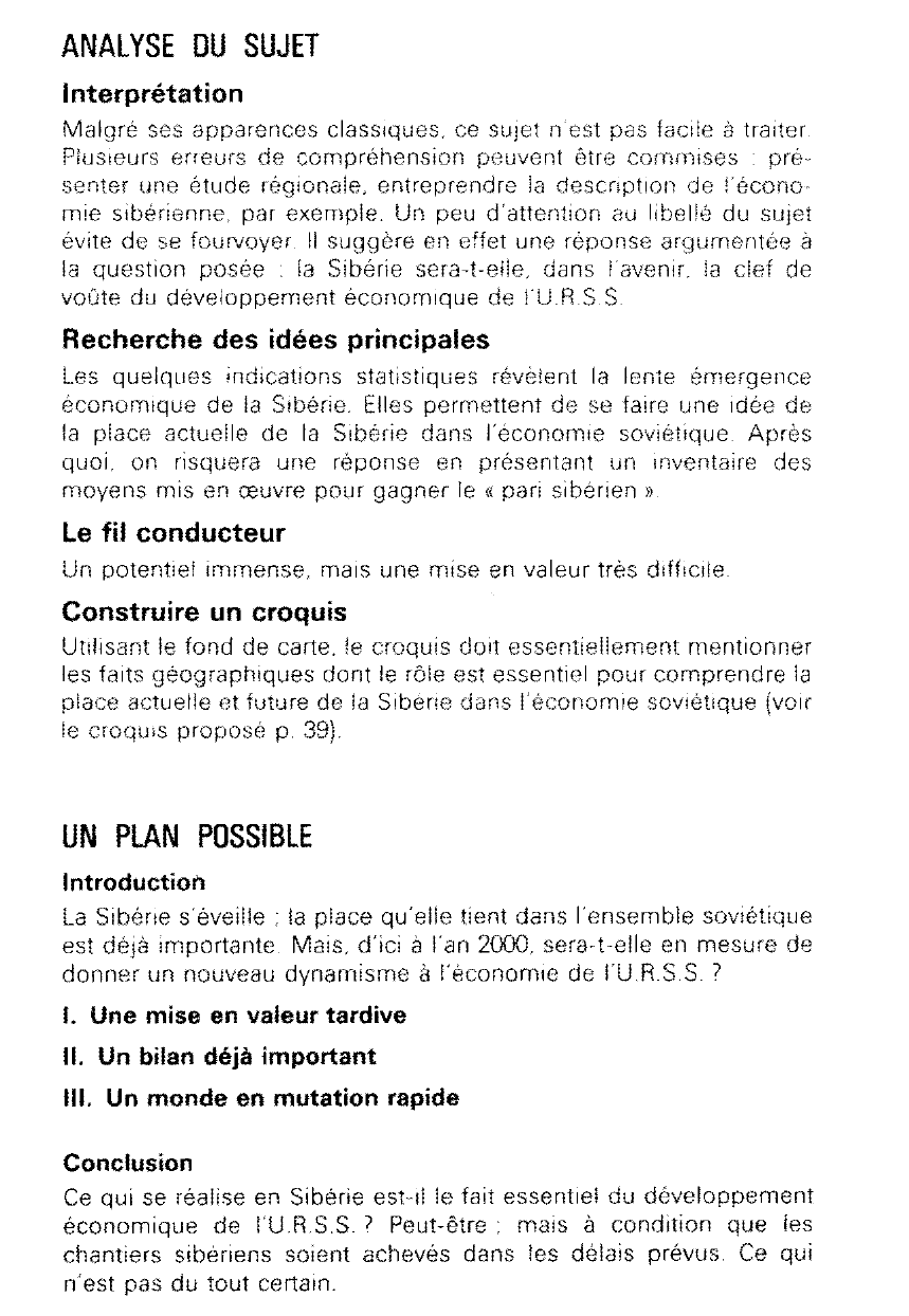 Prévisualisation du document Évoquant les régions sibériennes, un économiste soviétique a écrit : « Leur mise en valeur s'impose comme le fait essentiel du développement économique de l'U.R.S.S.». Le rôle de la Sibérie dans l'économie soviétique vous paraît-elle confirmer cette opinion ?